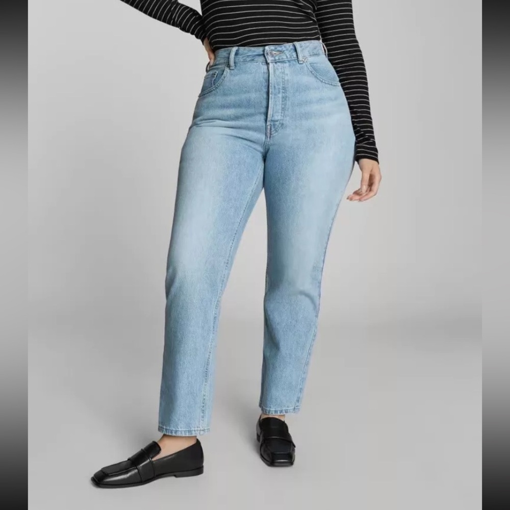 🆕 NWT EVERLANE The Curvy ‘90s Cheeky Straight Cotton Jeans Women’s Size …